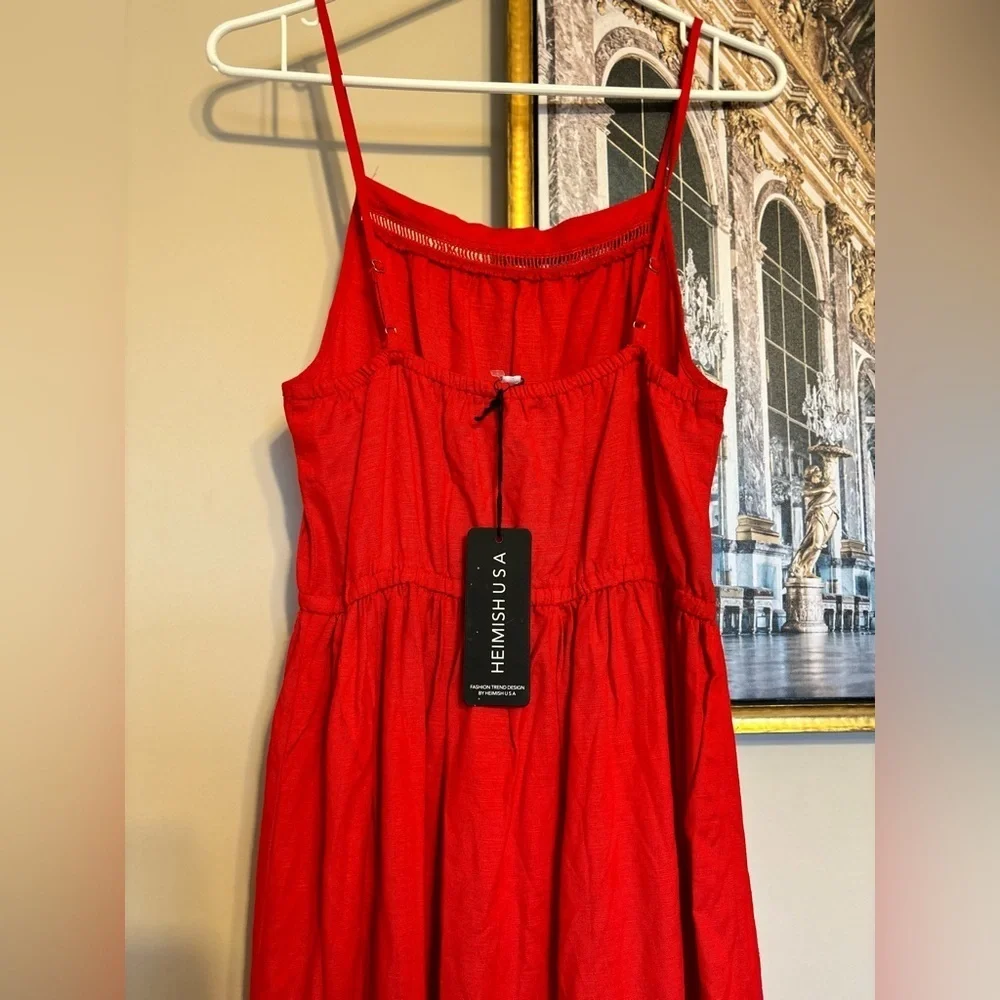 Heimish strappy tiered Broderick red maxi dress size S - Picture 5 of 5